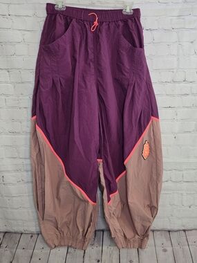 Free People FP Movement Free Flow Pants Harem Joggers Sz M Loose Plum Purple